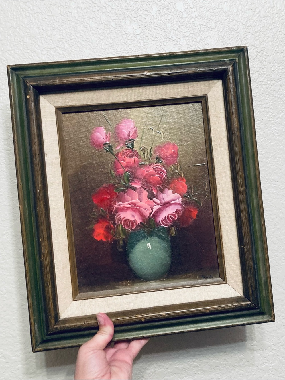 Gorgeous framed Vintage Floral still life painting Wall Art